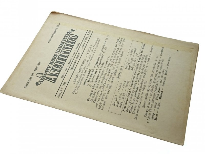 RADIOWY KURS NAUKI JĘZYKA ANGIELSKIEGO 3 1960/61