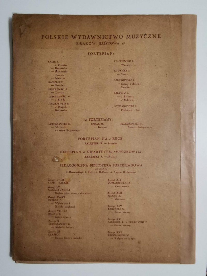 VADEMECUM ĆWICZENIA NA FORTEPIAN – BOLESŁAW DOMANIEWSKI 1947