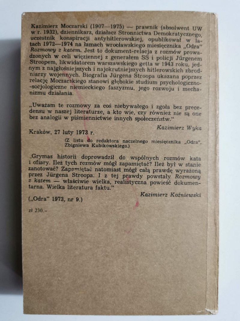 ROZMOWY Z KATEM - Kazimierz Moczarski 