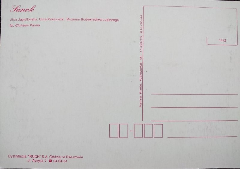 SANOK. ULICA JAGIELLOŃSKA, ULICA KOŚCIUSZKI. MUZEUM BUDOWNICTWA LUDOWEGO FOT. PARMA