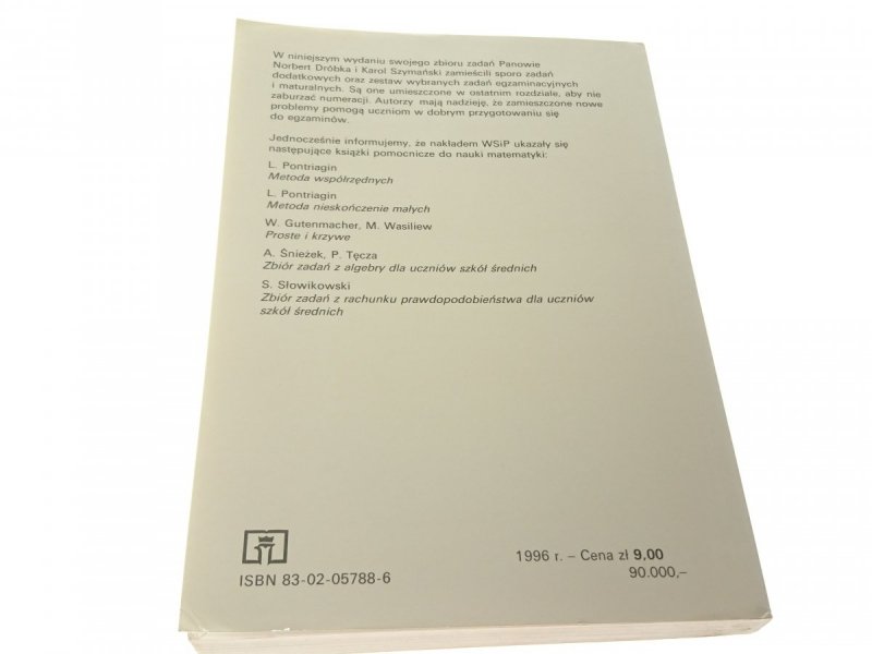 ZBIÓR ZADAŃ Z MATEMATYKI DLA KLASY III i IV Dróbka