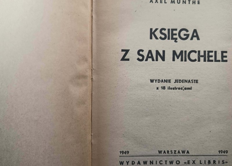 KSIĘGA Z SAN MICHELE – 1949 R. - Axel Munthe