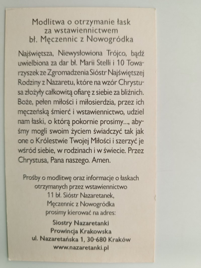 11 BŁ. SIÓSTR NAZARETANEK