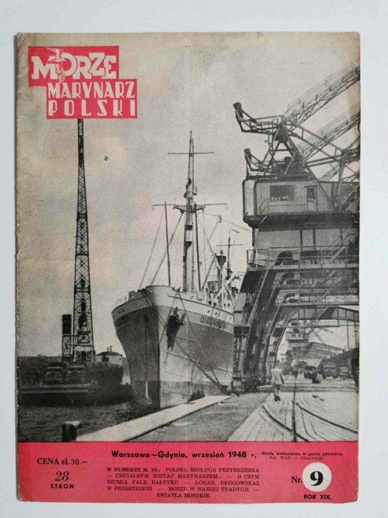 MORZE MARYNARZ POLSKI NR 9 ROK XIX WARSZAWA-GDYNIA, WRZESIEŃ 1948