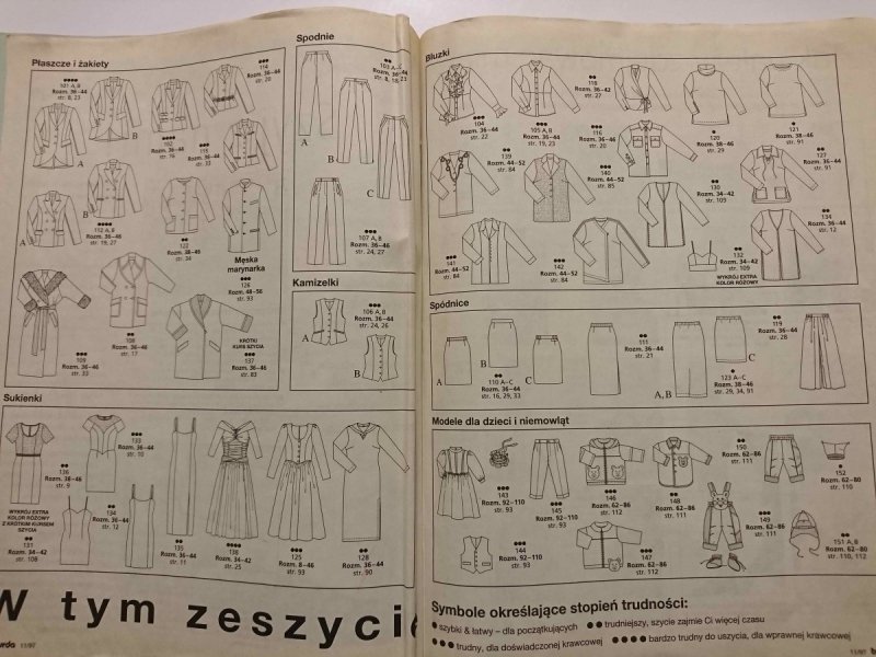 BURDA NR 11/97 DODATKI ZE SZTUCZNEGO MISIA