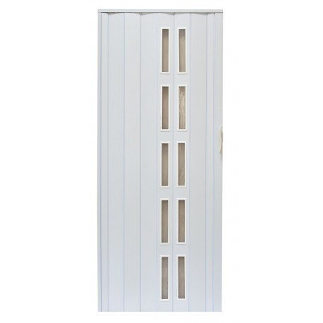 Drzwi harmonijkowe 005S BIAŁY MAT - 80 cm