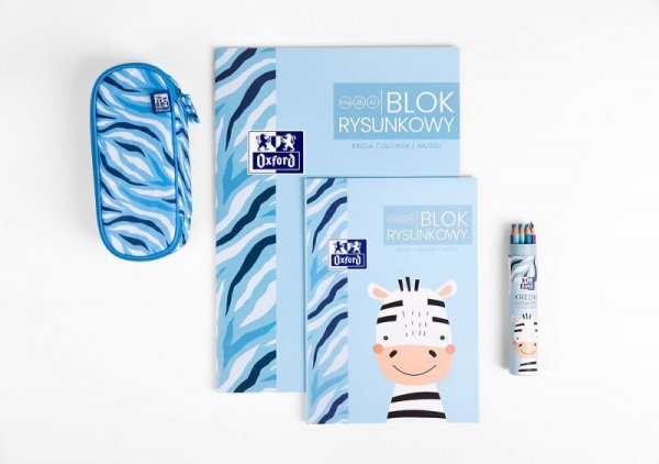Blok rysunkowy szkolny A2 biały 20 kartek 120g KIDS 400170352 OXFORD