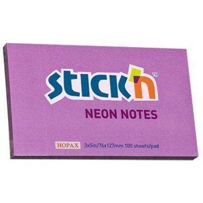 Bloczek STICK&quot;N 127x76mm fioletowy neonowy 100k 21214 STICK&quot;N