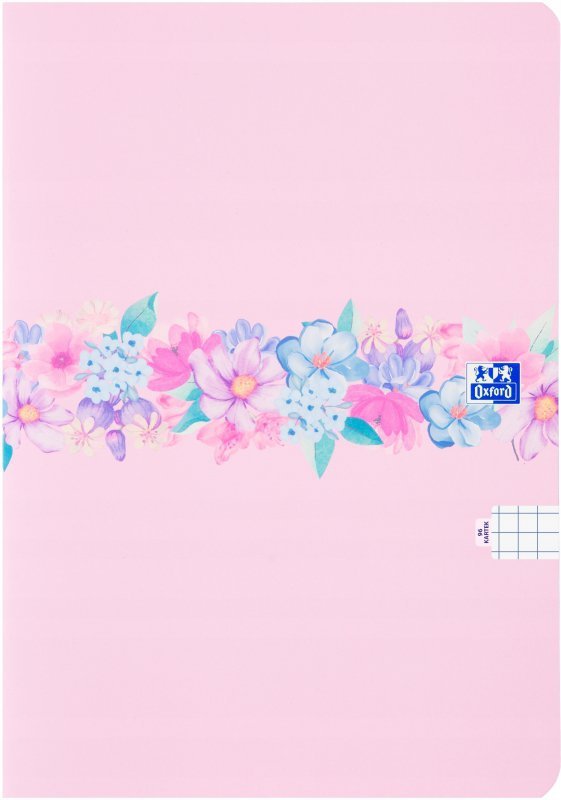 Zeszyt szkolny B5 Brulion w kwiatki 96 kartek w kratkę FLOWER 400181452 OXFORD