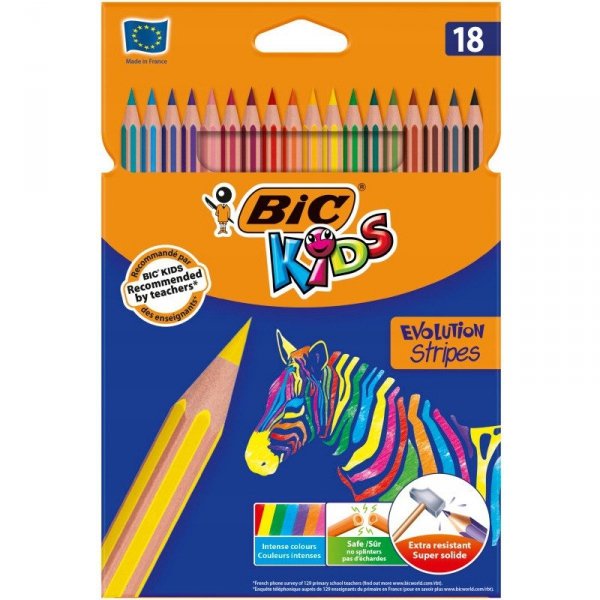 Kredki Eco Evolution 18kolorów STRIPES 9505241 BIC
