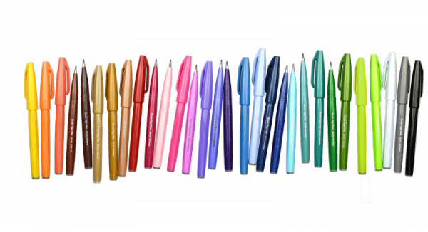 Pisak BRUSH SIGN PEN limonkowy SES15C-K2 PENTEL
