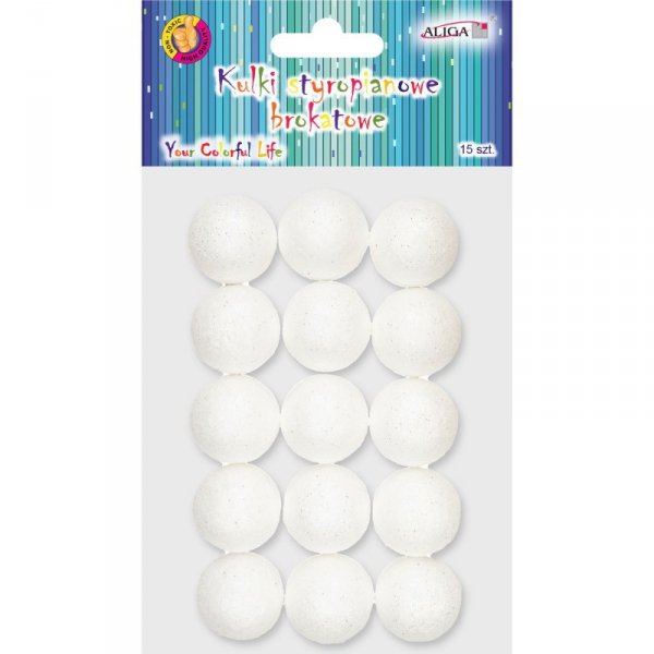 Kulki styropianowe perłowe 30mm 15szt. KSB-1629 ALIGA