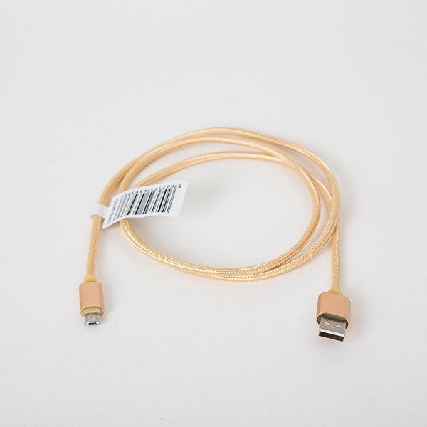 Kabel USB-A -&gt; microUSB 1m pleciony złoty OMEGA IGUANA (43933)