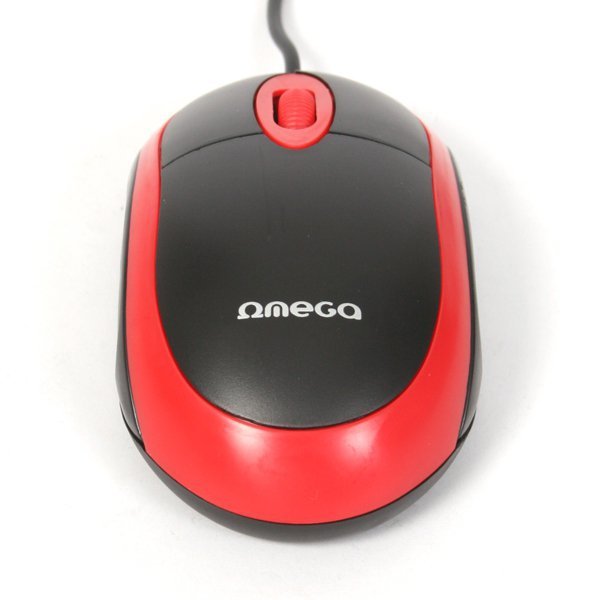 Mysz OMEGA optyczna 1200dpi USB Value Line czarno-czerwona (41646)