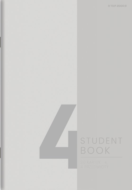 Zeszyt A4 80k kratka 4 przedmioty STUDENT BOOK 400183848 TOP 2000