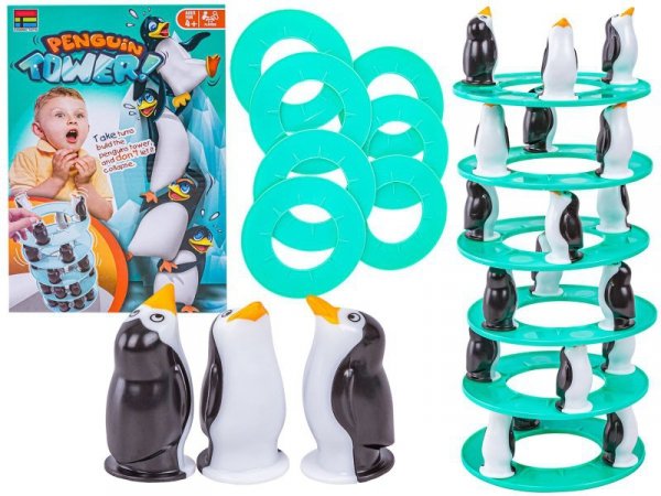 Gra zręcznościowa PINGWINKOWA WIEŻA &quot;Penguin Tower&quot; Ruchoma, krzywa wieża Budowanie Wieży