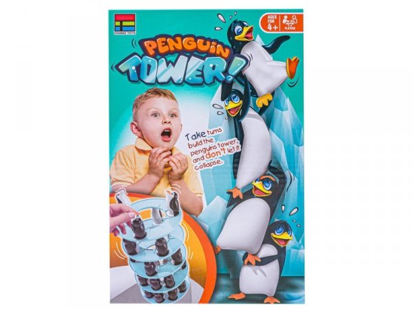 Gra zręcznościowa PINGWINKOWA WIEŻA &quot;Penguin Tower&quot; Ruchoma, krzywa wieża Budowanie Wieży