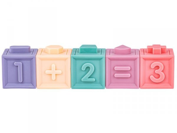 Miękkie Klocki Sensoryczne, Cyferki, Figury geometryczne, Kształty 12 sztuk, Edukacyjny zestaw klocków dla malucha