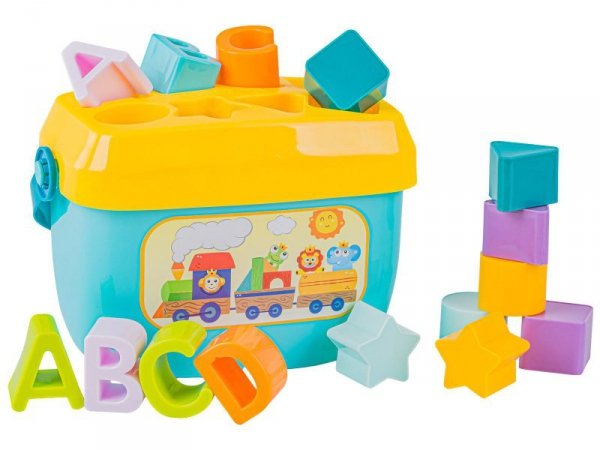 Edukacyjna Zabawka Sorter Z Klockami Układanka Wiaderko Literki Klocki