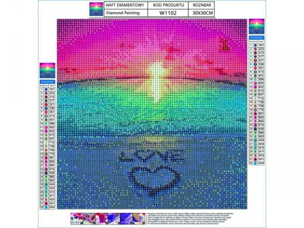 Haft Diamentowy, Obraz, Mozaika Diamentowa Diamond Painting, LOVE 30x30cm
