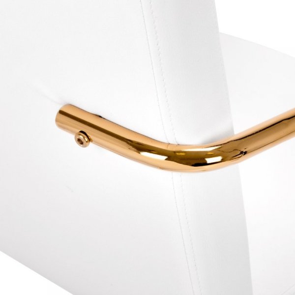 Krzesło kosmetyczne QS-OF211G złoto białe