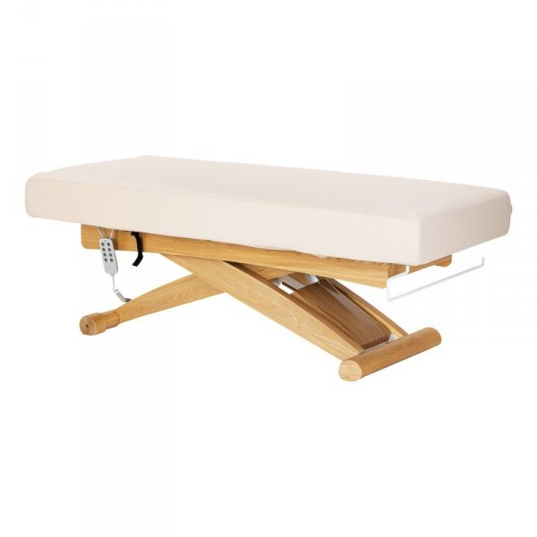 Leżanka SPA Sillon Siesta kremowa z jasnobrązową podstawą