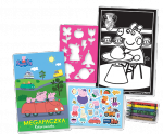 Świnka Peppa Megapaczka 1 (szablon + kolorowanki + naklejki + 6 kredek)