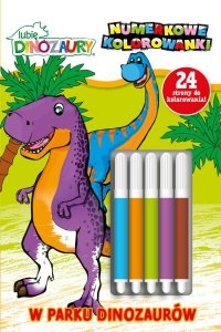 Lubię Dinozaury Numerkowe kolorowanki 4 W parku dinozaurów