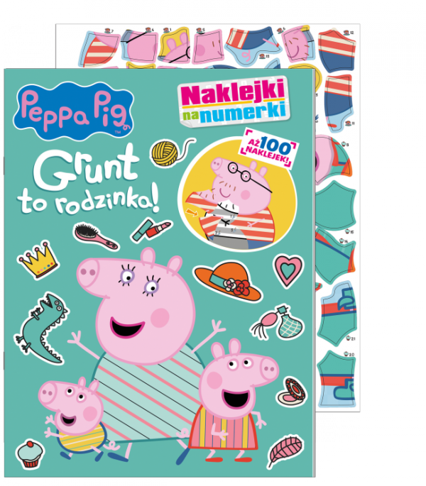 Świnka Peppa Naklejki na numerki 2 Grunt to rodzinka!