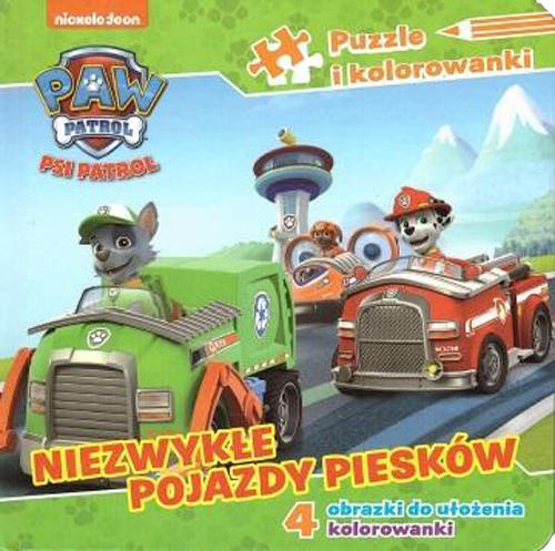 Psi Patrol Puzzle i kolorowanki 4 Niezwykłe pojazdy piesków