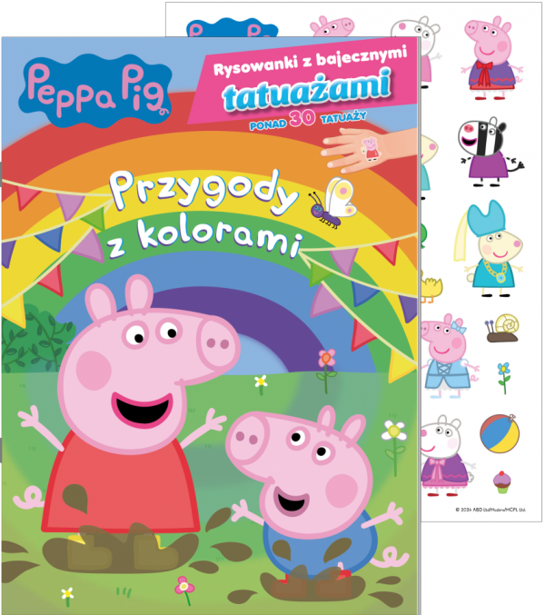 Świnka Peppa Rysowanki z bajecznymi tatuażami 1 Przygody z kolorami