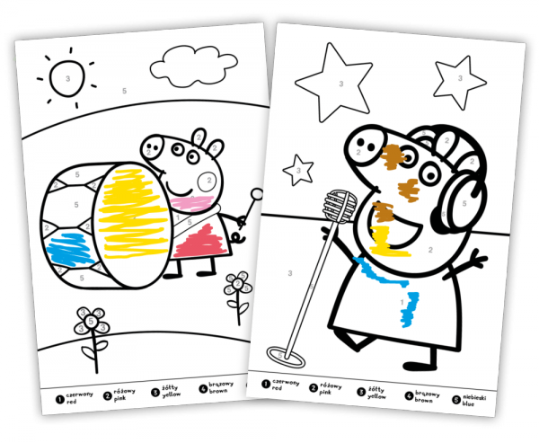 Świnka Peppa Numerkowe kolorowanki 4 Zagrajmy!