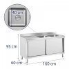 Szafka ze zlewem - 2 komory - stal nierdzewna - 400 x 400 x 250 mm ROYAL CATERING 10012136 RC-IKS03