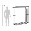 Stojak na drewno - dach - 300 kg - 161 x 65 x 177 cm - stal - czarny Hillvert 10090641 HI-FWR-014