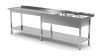 Stół z dwoma zlewami i półką wzmocniony - komory po prawej stronie 2400 x 700 x 850 mm POLGAST 222247-6-P 222247-6-P