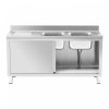 Szafka ze zlewem - 2 komory - stal nierdzewna - 400 x 400 x 250 mm ROYAL CATERING 10012136 RC-IKS03