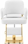 Fotel fryzjerski z podnóżkiem - 890-1020 mm - 200 kg - złoty, biały PHYSA PHYSA OSSETT WHITE 10040624 4062859180117