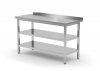 Stół przyścienny z dwiema półkami 500 x 600 x 850 mm POLGAST 103056/2 103056/2