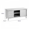 Stół roboczy z szafką - 180 x 70 x 85 cm ROYAL CATERING 10011675 RCSSCB-180X70-S