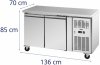 Stół chłodniczy na kółkach - 260 l - 2 komory - 136 x 70 cm - klasa B - stal nierdzewna - Royal Catering 10013275 RCRT-2D280 4062859257277