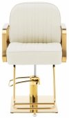  Fotel fryzjerski z podnóżkiem - 560 - 730 mm - 200 kg - kremowy / złoty Physa 10040760  PHYSA STAUNTON CREAM & GOLD