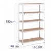 Regał magazynowy - 120 x 40 x 180 cm - 5 x 150 kg - szary MSW 10061984 MSW-STSH-31
