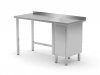 Stół przyścienny szafka z drzwiami na zawiasach - szafka po prawej stronie 800 x 600 x 850 mm POLGAST 124086-P 124086-P