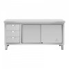 Stół roboczy z szafką - 180 x 70 x 85 cm ROYAL CATERING 10011675 RCSSCB-180X70-S