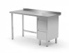 Stół przyścienny szafka z dwiema szufladami - szuflady po prawej stronie 900 x 600 x 850 mm POLGAST 123096-P 123096-P