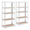 Regały magazynowe - 90 x 40 x 180 cm - 5 x 175 kg - szare - 2 szt. MSW 10061977 MSW-STSH-24