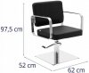 Fotel fryzjerski 460-610 mm czarny Physa 10040593 PLYMOUTH BLACK