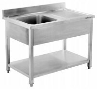 STÓŁ ZE ZLEWEM 120 X 70 CM zlew nierdzewny jednokomorowy YATO YG-30904 