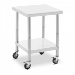 Stół ze stali nierdzewnej na kółkach - 60 x 60 cm - 120 kg ROYAL CATERING 10012806 RCAT-60/60-W