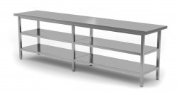 Stół centralny z dwiema półkami 2500 x 800 x 850 mm POLGAST 112258/2-6 112258/2-6